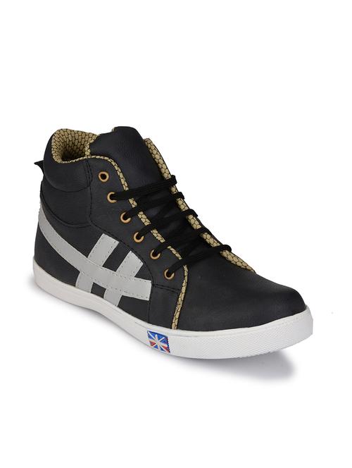 black synthetic lace up sneakers - 12243622 - Very Small Image - 1
