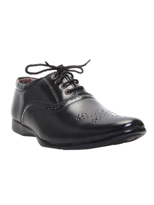 black leatherette lace-up oxford - 12243983 - Very Small Image - 1
