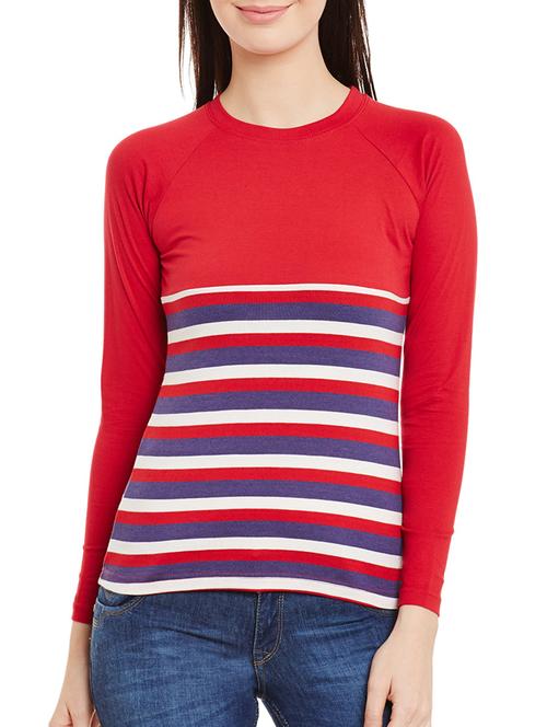 raglan sleeved striped tee  - 12244724 - Very Small Image - 1