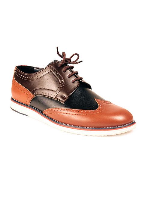 Brown Leatherette Lace-up Shoe - 12247460 - Very Small Image - 1