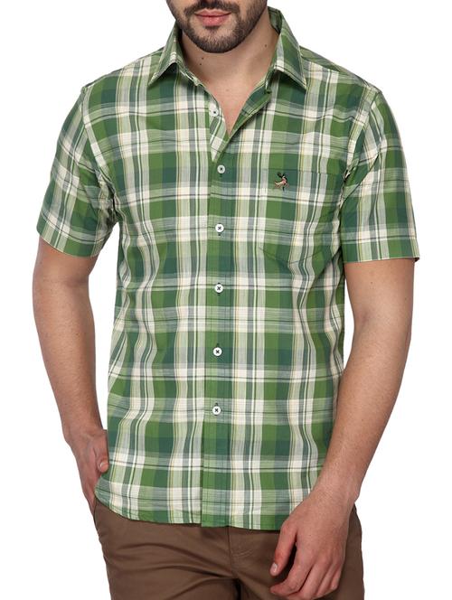 green cotton casual shirt - 12248387 - Very Small Image - 1