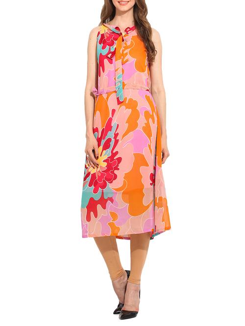 multi colored viscose aline kurta - 12248729 - Very Small Image - 1