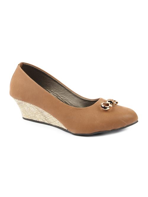 beige leatherette wedges - 1224984 - Very Small Image - 1