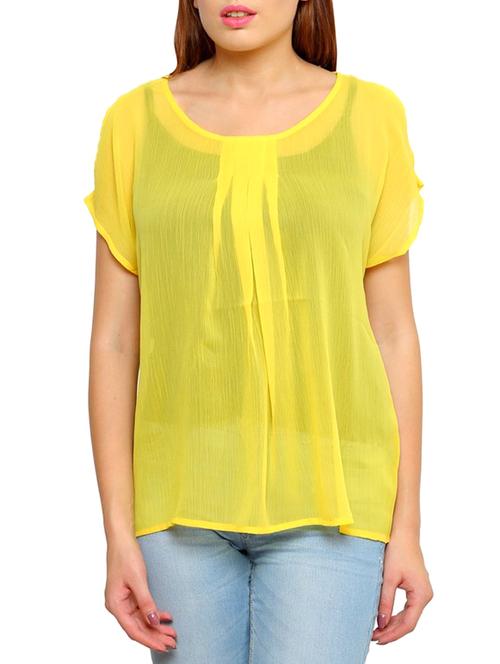 yellow georgette top - 12251052 - Very Small Image - 1