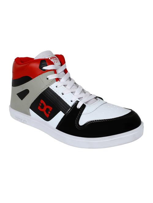 white synthetic lace up sneakers - 12251466 - Very Small Image - 1