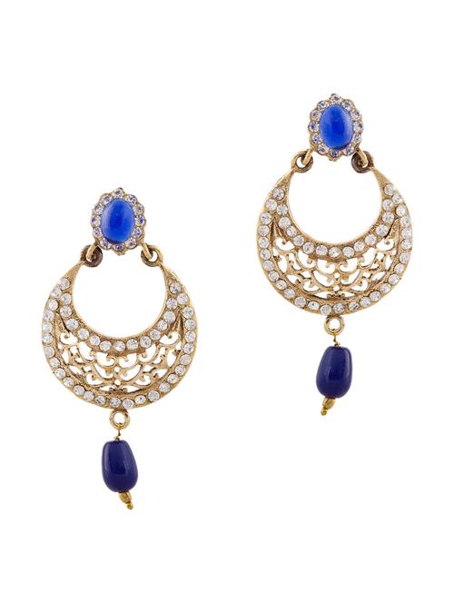 blue brass drop earring - 12252586 - Very Small Image - 1
