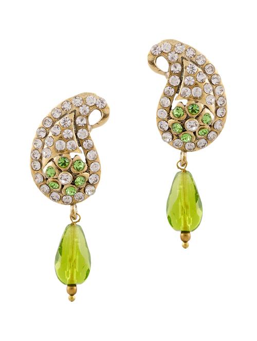 green brass drop earring - 12252594 - Very Small Image - 1