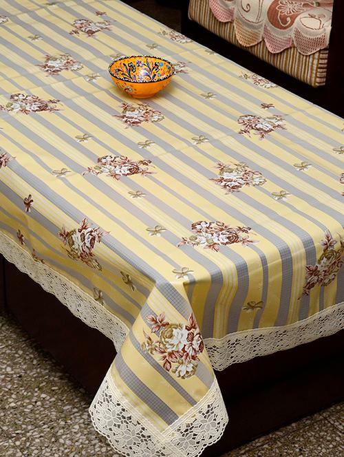 azalea eva 8 seater floral printed table cover , grey , pack of 1 - 12253413 - Very Small Image - 1