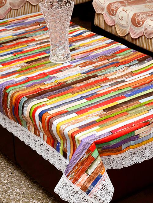 azalea orient 4 seater chindi design table cover ,multicolor , pack of 1 - 12253426 - Very Small Image - 1