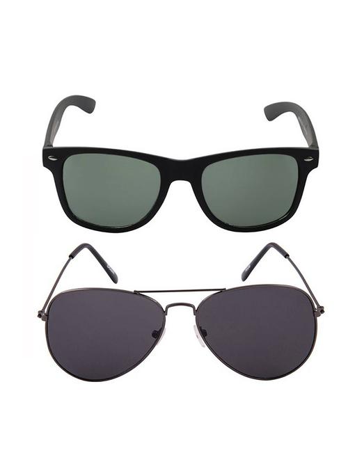 black metal aviator men sunglass - 12259316 - Very Small Image - 1