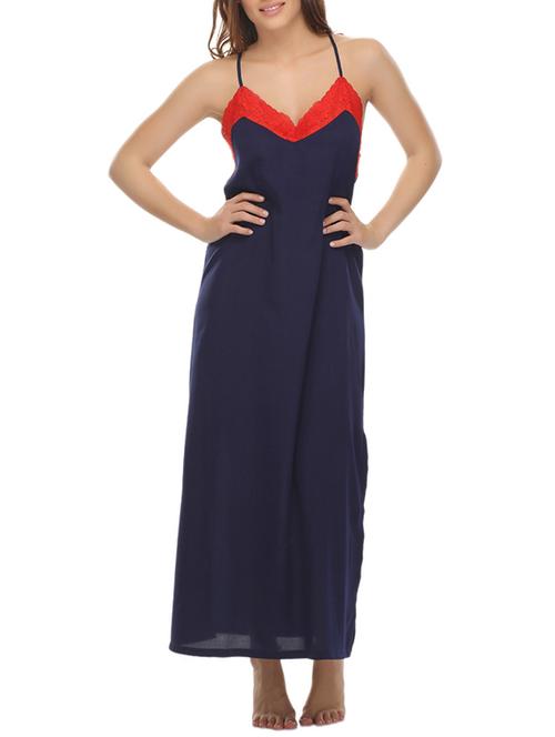 blue crepe nighty - 12259517 - Very Small Image - 1