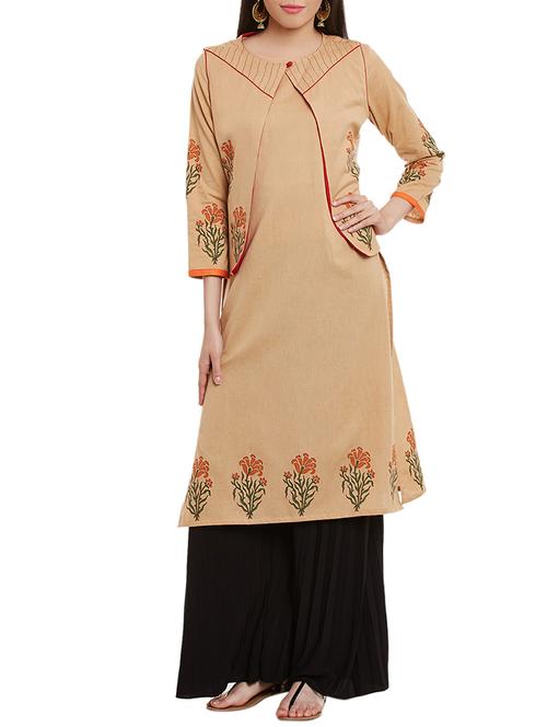 straight kurta with jacket - 12260825 - Very Small Image - 1