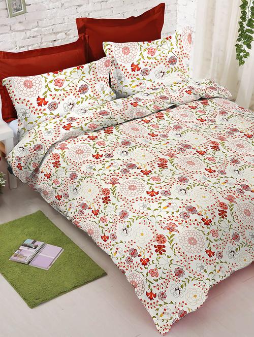 cotton floral double  bed sheet set - 12263074 - Very Small Image - 1