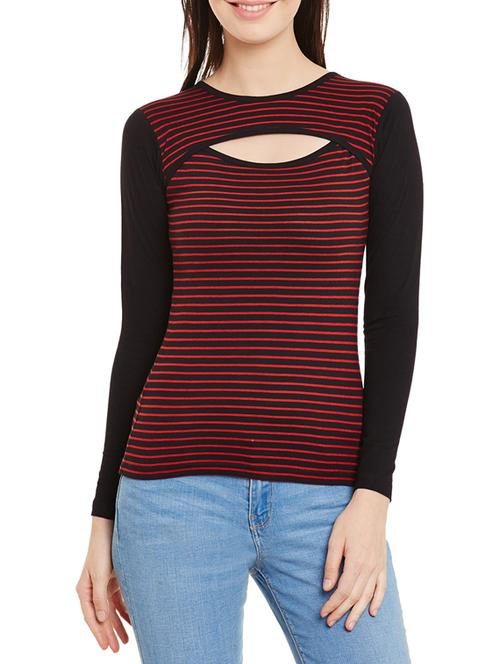 cut out detail striped tee  - 12264228 - Very Small Image - 1