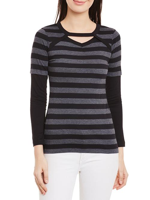 cut out detail striped tee  - 12264233 - Very Small Image - 1