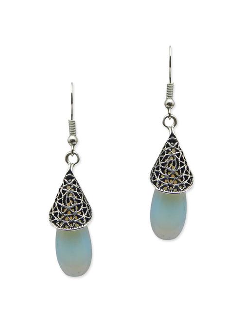 blue brass drop earring - 12264482 - Very Small Image - 1