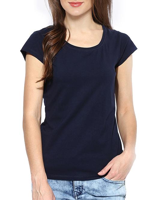 navy blue cotton regular tee - 12264637 - Very Small Image - 1