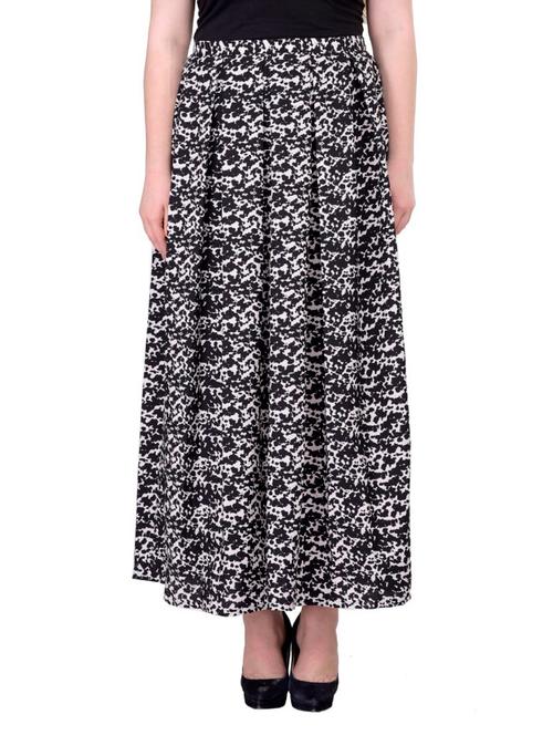black printed crepe maxi skirt - 12265187 - Very Small Image - 1
