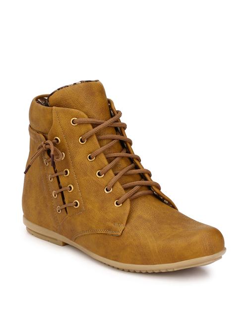 brown leatherette low ankle boot - 12265208 - Very Small Image - 1