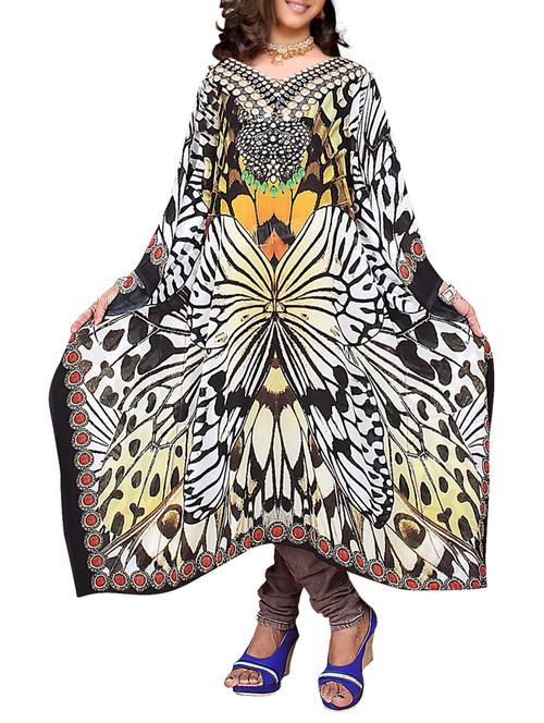 multicolored printed georgette kaftan - 12266409 - Very Small Image - 1