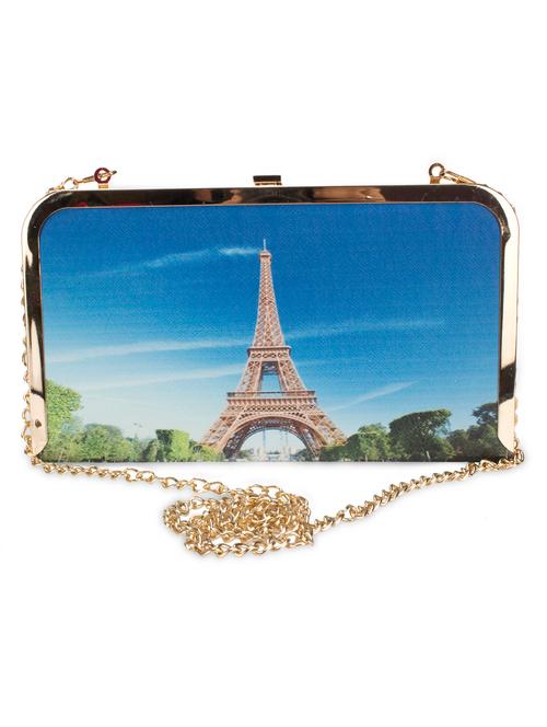 multicoloured leatherette blue clutch - 1226679 - Very Small Image - 1