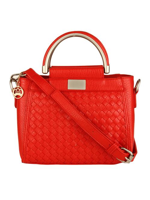 red leatherette braided handbag - 12267001 - Very Small Image - 1