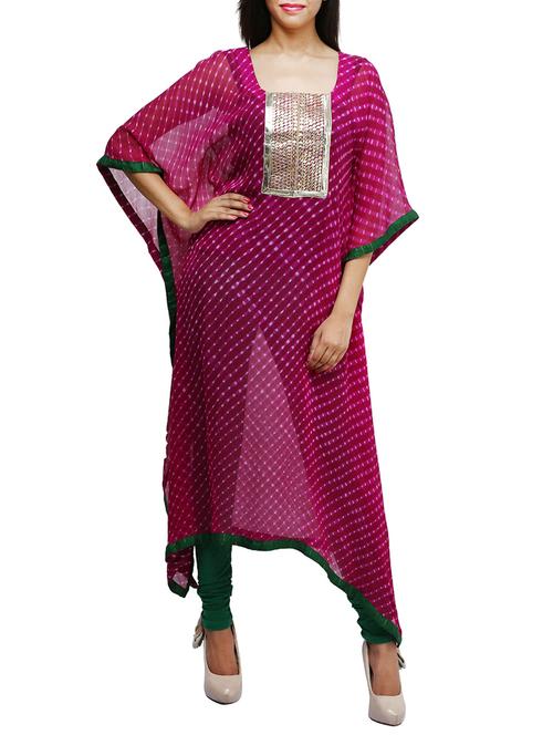 pink georgette straight kurta - 12267051 - Very Small Image - 1