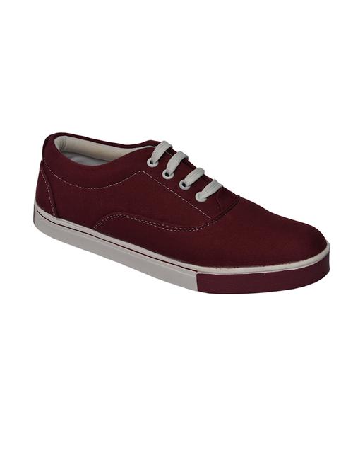 maroon canvas lace up sneakers - 12267202 - Very Small Image - 1