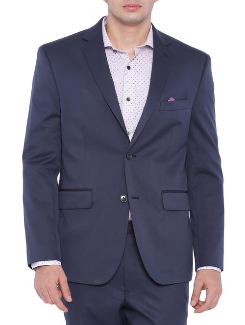 navy blue polyester formal blazer - 12268460 - Very Small Image - 1