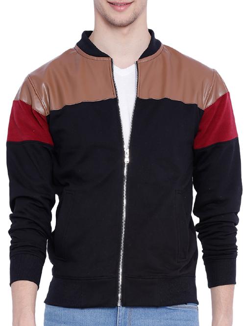 black cotton casual jacket - 12268724 - Very Small Image - 1