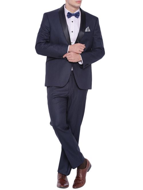 navy blue polyester formal blazer - 12269119 - Very Small Image - 1