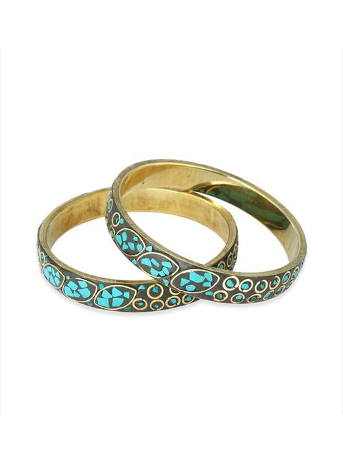 multi colored gold plated bangle (set of 2) - 12269871 - Very Small Image - 1