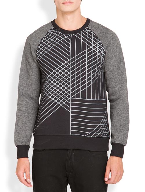 black striped cotton sweatshirt - 12270104 - Very Small Image - 1