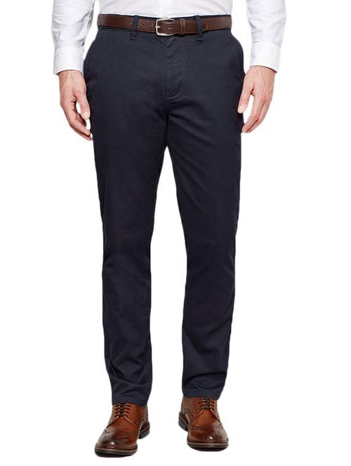 navy blue cotton flat front formal trouser - 12270533 - Very Small Image - 1