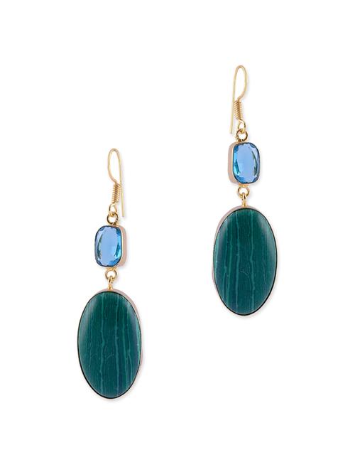 blue gold plated drop earring - 12270927 - Very Small Image - 1