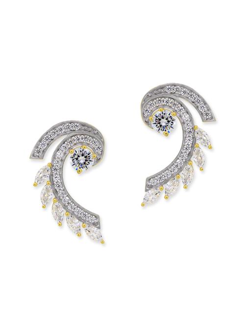 White Silver Studs Earrings - 12272408 - Very Small Image - 1