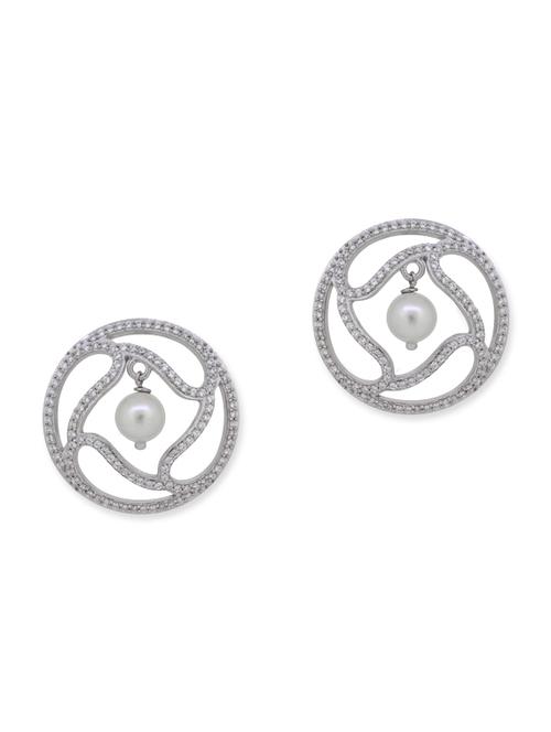 white silver studs earrings - 12272411 - Very Small Image - 1
