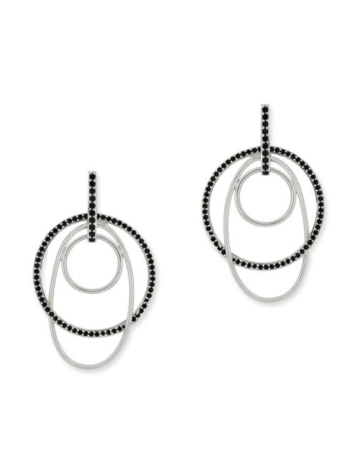 black silver drop earrings - 12272419 - Very Small Image - 1