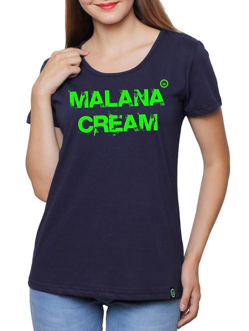 navy blue printed cotton top - 12276089 - Very Small Image - 1