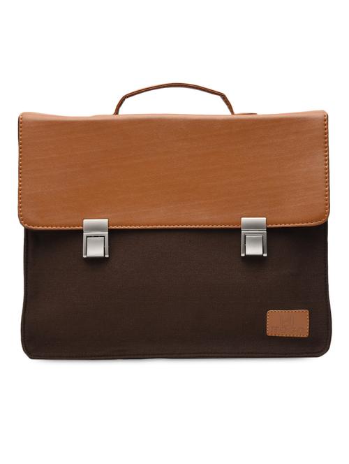 dark brown canvas structured satchel - 1228356 - Very Small Image - 1