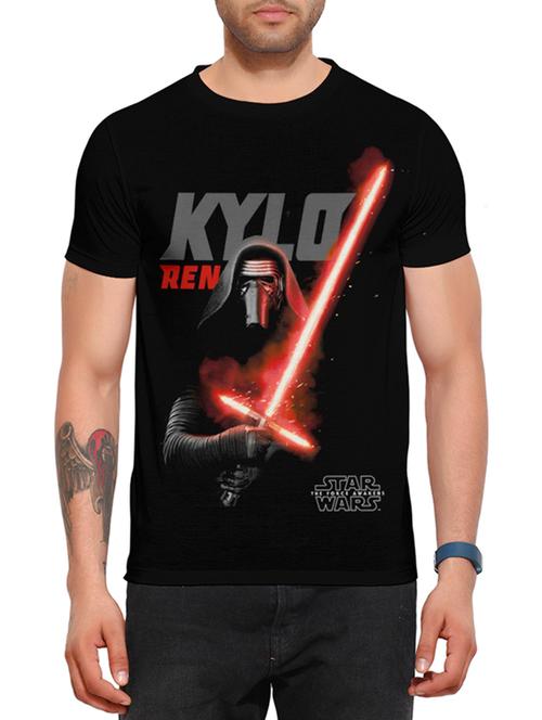 black polyester graphic print t-shirt - 12294946 - Very Small Image - 1