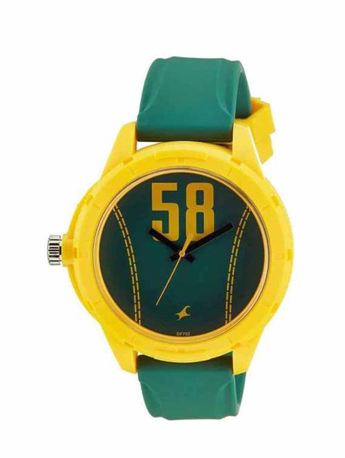 fastrack tees analog green dial unisex watch - 38019pp03 - 12296171 - Very Small Image - 1
