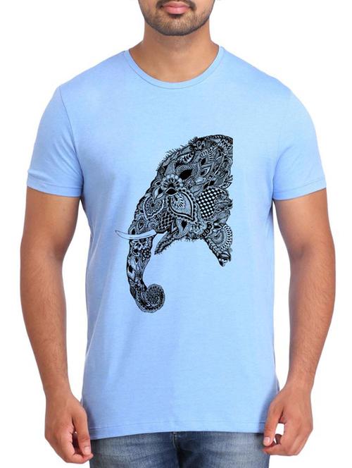 Blue Cotton t-shirt - 12296873 - Very Small Image - 1