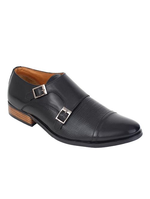 black color, lreather monkstraps - 12297582 - Very Small Image - 1