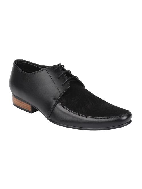 black color, leather derby - 12297585 - Very Small Image - 1