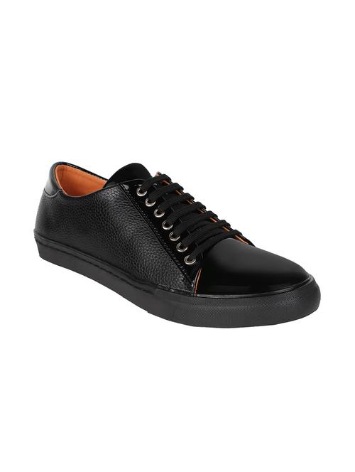 black leatherette lace up sneakers - 12297652 - Very Small Image - 1