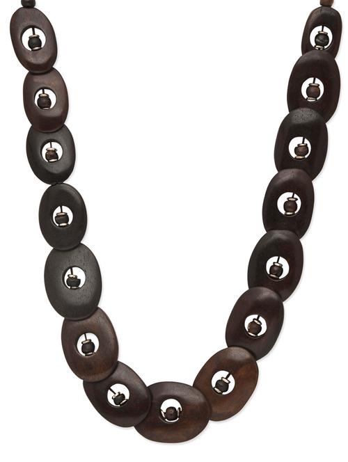 solid chocolate brown wooden necklace - 1229930 - Very Small Image - 1