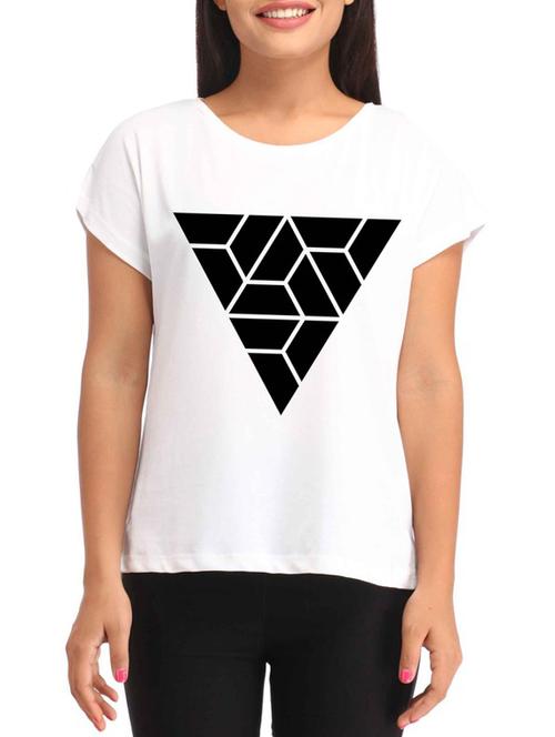 white printed cotton regular tee - 12299405 - Very Small Image - 1