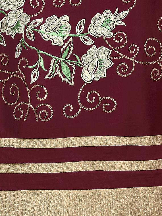 brown cotton unstitched suit - 12300726 - Standard Image - 4