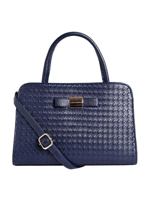 Blue Leatherette Handbag With Sling - 12302479 - Very Small Image - 1